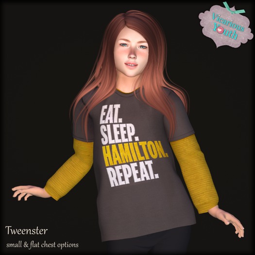{V*Y} T- Double Shirt - Eat Sleep Hamilton Repeat