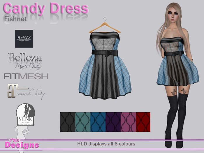 Candy Dress With Hud Fishnet