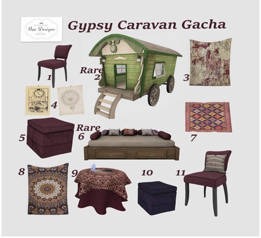 Bee designs Gypsy caravan Gacha 6 RARE