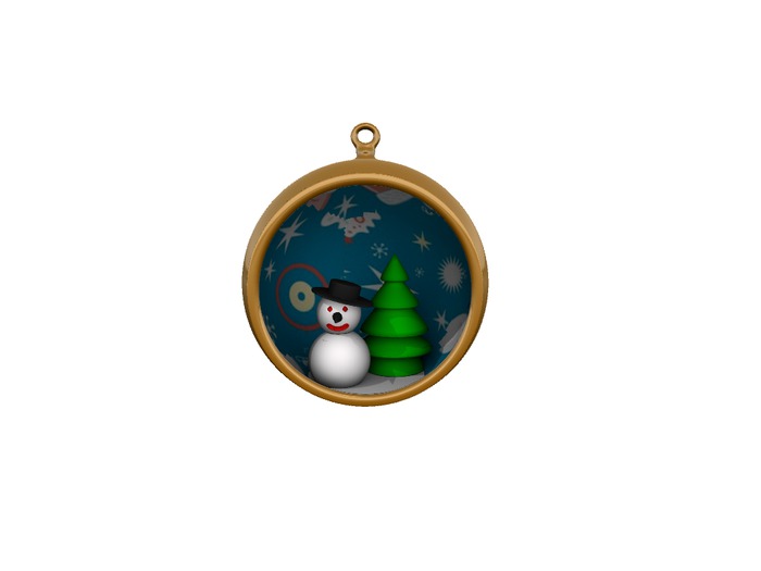 Bauble -snowman n tree cm (boxed)