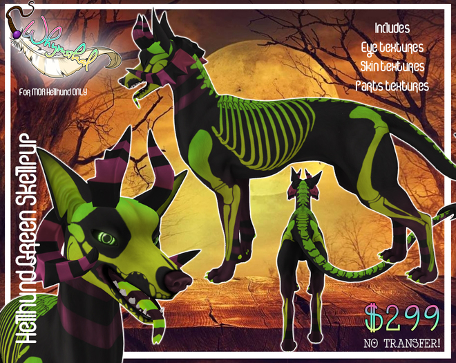 ::Whymsikal:: - Hellhund - Green Skellpup