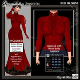 C&F Gwendolin Separates 2 Blouse, Gloves & Jabot w Appliers Red