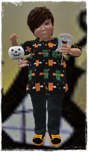 TD BABY OUTFIT HALLOWEEN BATTY ORANGE-BLACK