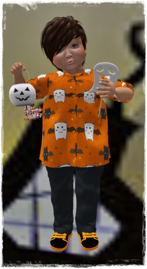 TD BABY OUTFIT  HALLOWEEN BATTY ORANGE