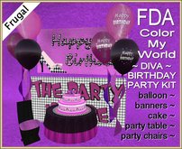 ~FDA~ The Diva~ Frugal Birthday Party Kit~