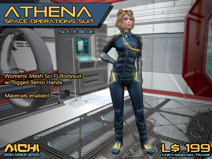AICHI Space Armor Bodysuit - Slate Blue