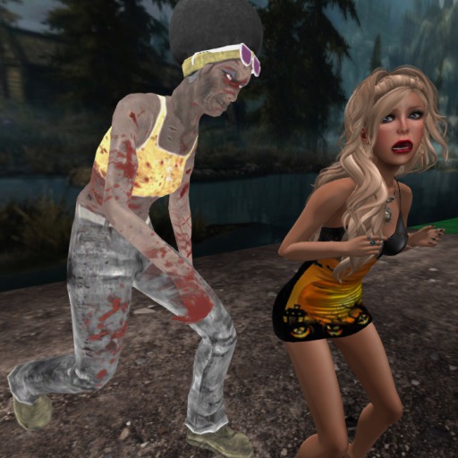Animated Following Zombie w/Sounds, Afro Lady, Boxed