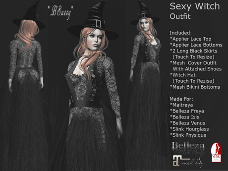 Second Life Marketplace - *BSASSY* SEXY WITCH OUTFIT