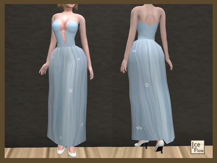 *Ice Flow* AF63 blue long dress