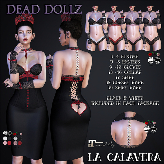 11. Dead Dollz - La Calavera - Gloves - Pink