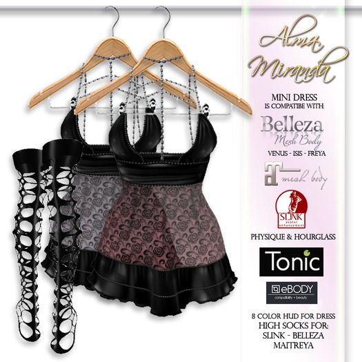 .: AlmaMiranda :. Intense Leather ~ Shiny Mini Dress with Socks