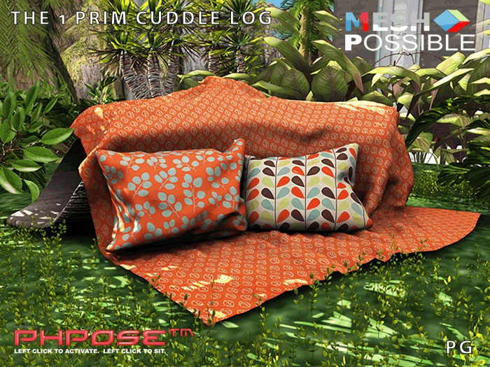 1 Prim Cuddle Log 1,000+ Animations PG COPY