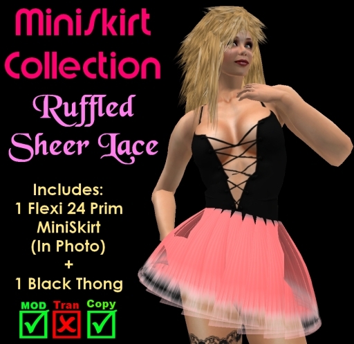 MiniSkirt (B) Ruffled Lace Sheer 02