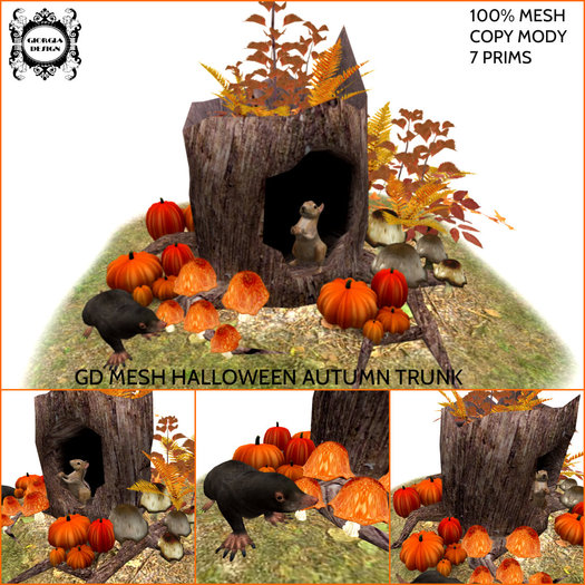 GD MESH HALLOWEEN AUTUM WITH PUMPKINS