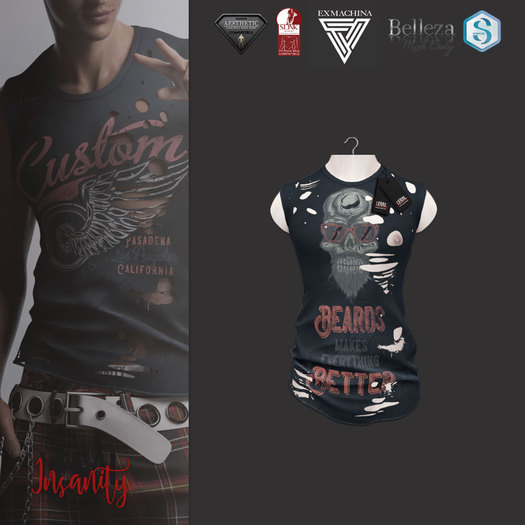 Legal Insanity - Reed blue * BEARD tshirt