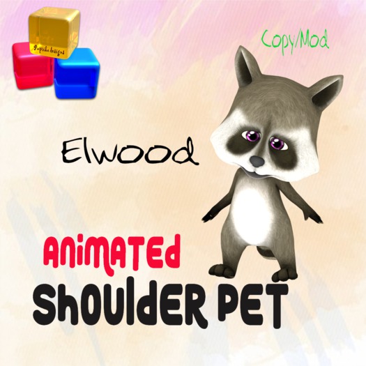 Animated Shoulder Raccoon - Elwood