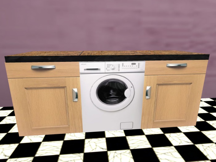 GP Beech Kitchen 2 x base units/washing machine