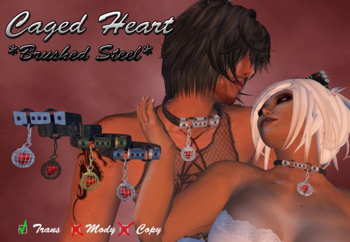   Caged Heart Brushed Steel *Trans* 