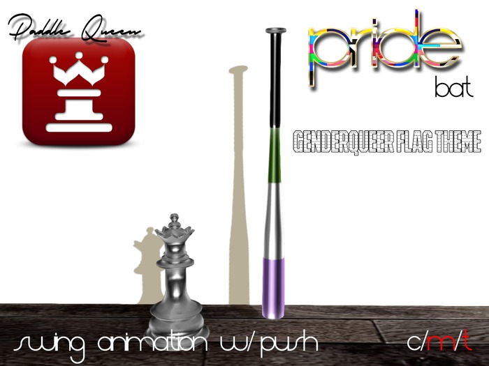 "PQ" GenderQueer Pride Baseball Bat