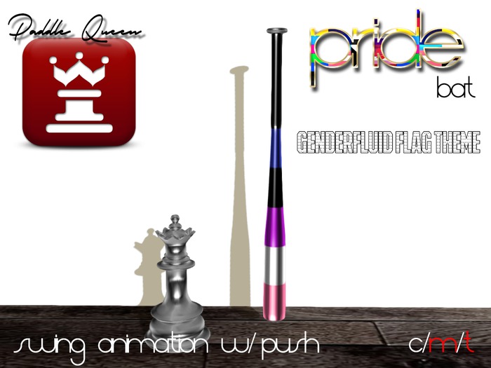 "PQ" Gender Fluid Pride Baseball Bat