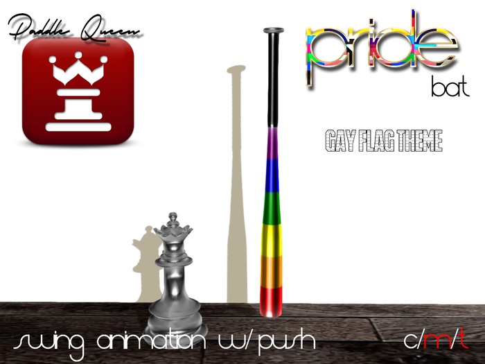 "PQ" Gay Pride Baseball Bat