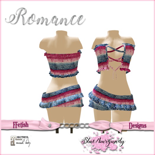 FETISH FASHION-ROMANCE-MAITREYA BLUE/BURGUNDY