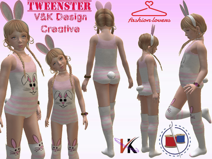 V&K Design Tweenster Girl Rabbit Outfit