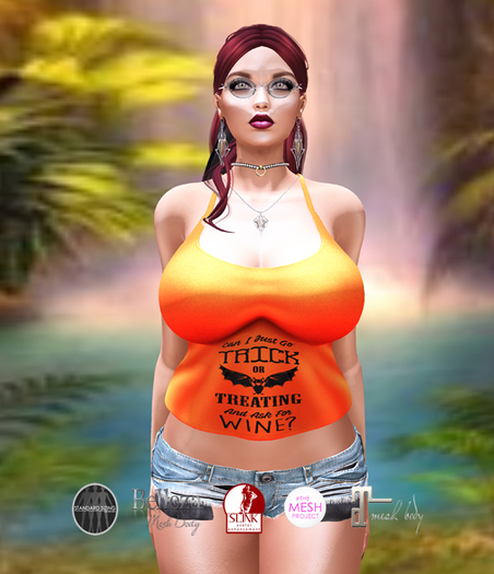 ~MW~ Ask For Wine - Orange Female Tank
