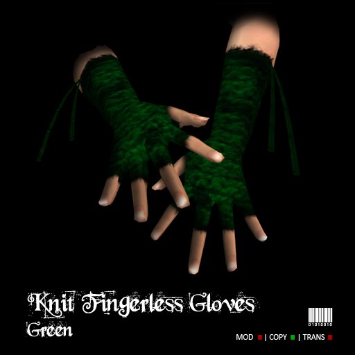 Green Knit Fingerless Gloves