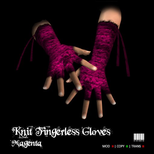 Magenta Knit Fingerless Gloves
