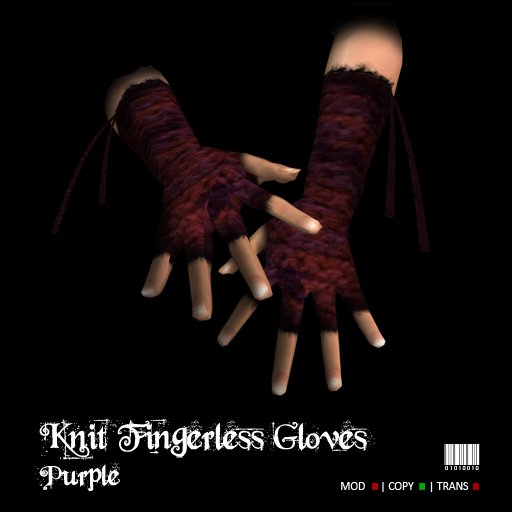 Purple Knit Fingerless Gloves