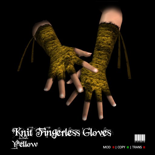 Yellow Knit Fingerless Gloves