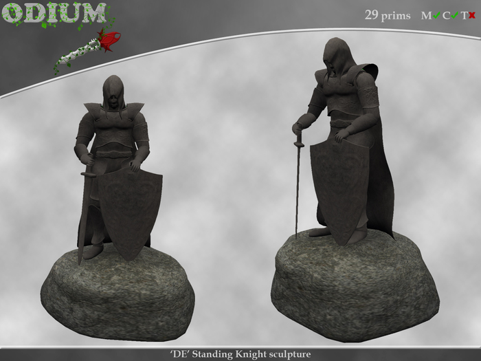 'DE' Standing Knight Sculpture, by Deso Ersetu