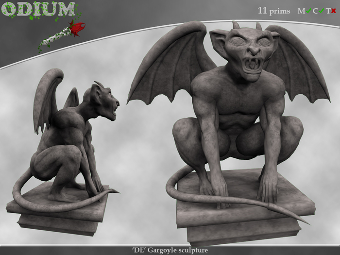 'DE' Gargoyle sculpture, by Deso Ersetu