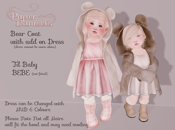 Paper Damsels Bear Coat / Dress - Cream F