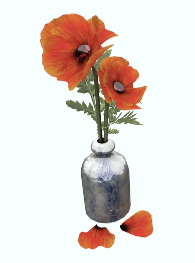 AF Poppies / Glazed Vase RETIRED