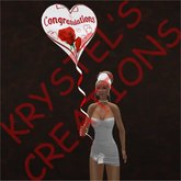 B25 Congratulations Red Heart Roses White BG Balloon (Wear Me)