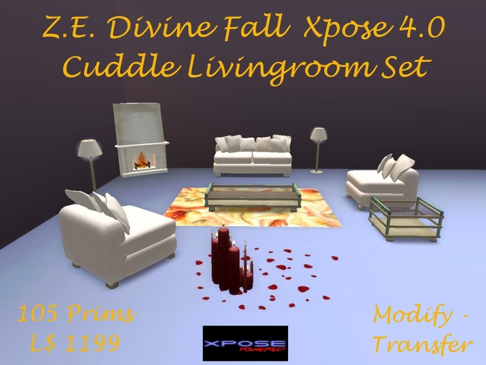 Z.E. ~ Divine Fall Full Cuddle Livingroom Set