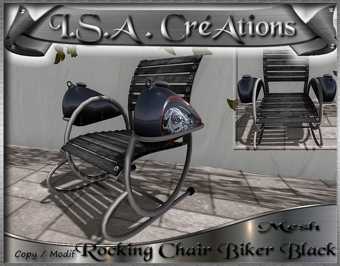 Rocking Chair Biker Black * Mesh * BOX