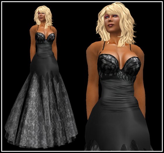 Divine Evening Gown Black Lace