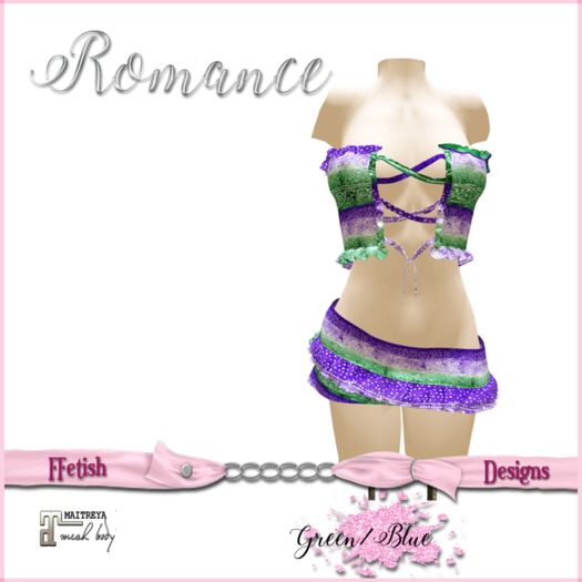 FETISH FASHION-ROMANCE-MAITREYA GREEN/BLUE