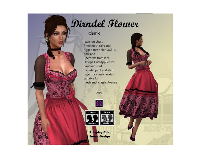 RP-Chic Dirndel Flower dark