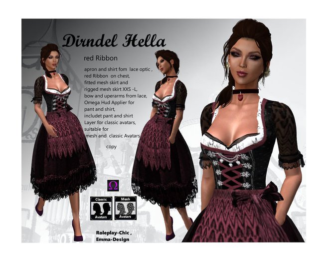 RP-Chic Dirndel Hella red Ribbon
