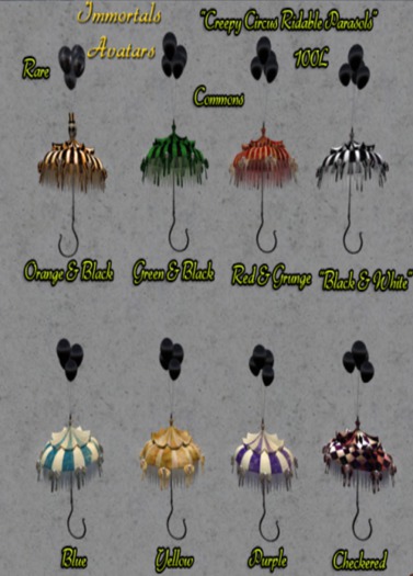 IMMORTALS CREEPY CIRCUS RIDABLE PARASOL "PURPLE" COMMON