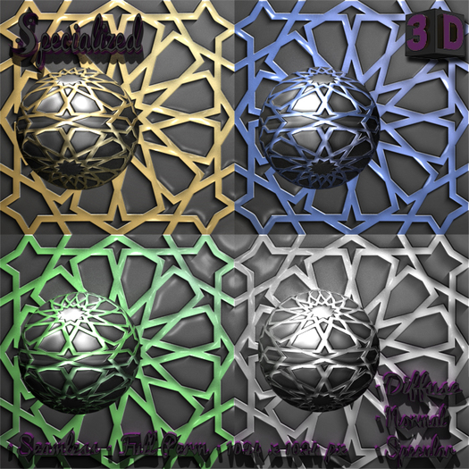 Specialized Textures Full Perms 3D Pack Multicolor Geometric