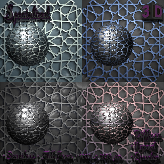 Specialized Textures Full Perms 3D Pack Multicolor Geometric