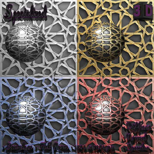 Specialized Textures Full Perms 3D Pack Multicolor Geometric