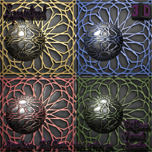 Specialized Textures Full Perms 3D Pack Multicolor Geometric