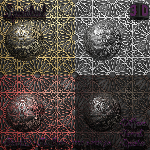 Specialized Textures Full Perms 3D Pack Multicolor Geometric