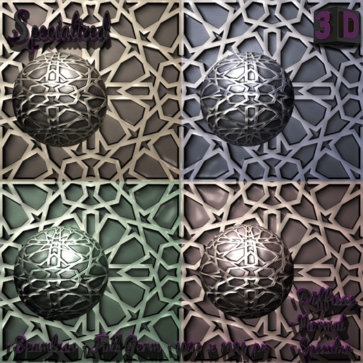 Specialized Textures Full Perms 3D Pack Multicolor Geometric